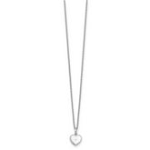 Sophia Jewelers 925 Sterling Silver Diamond Heart Necklace with Polished Rhodium Finish